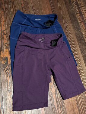 Baleaf 8" Biker Runner Vollyball Gym Shorts Spandex Shorts w/ Pockets MEDIUM